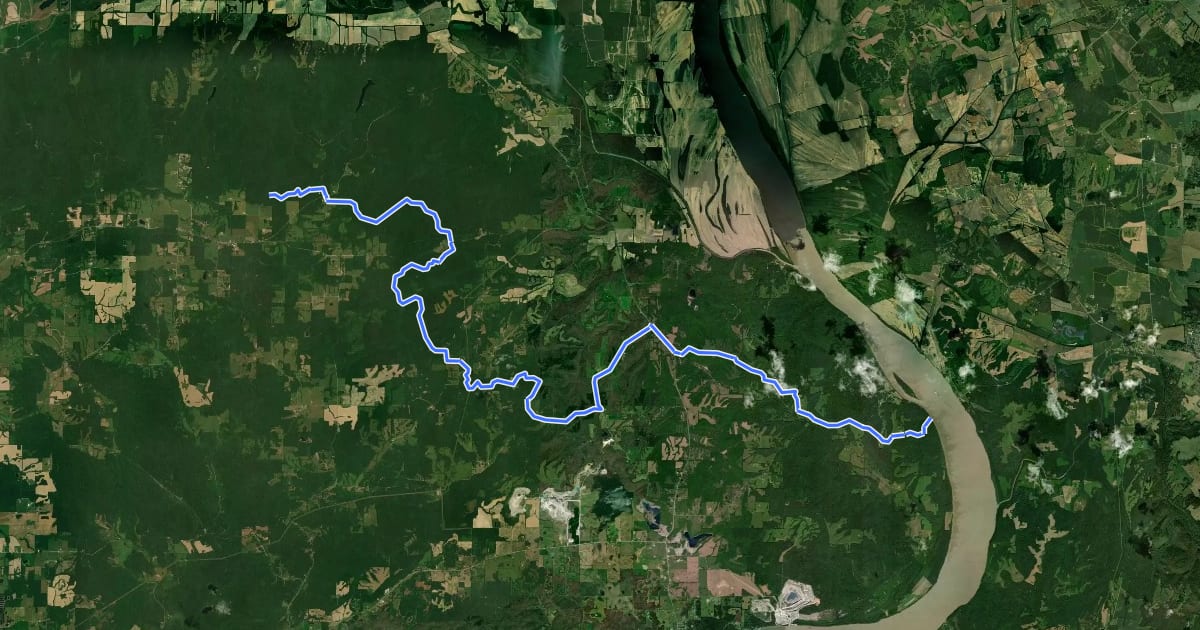 Маршрут River to River Segment A - Battery Rock Alternate на спутниковом снимке
