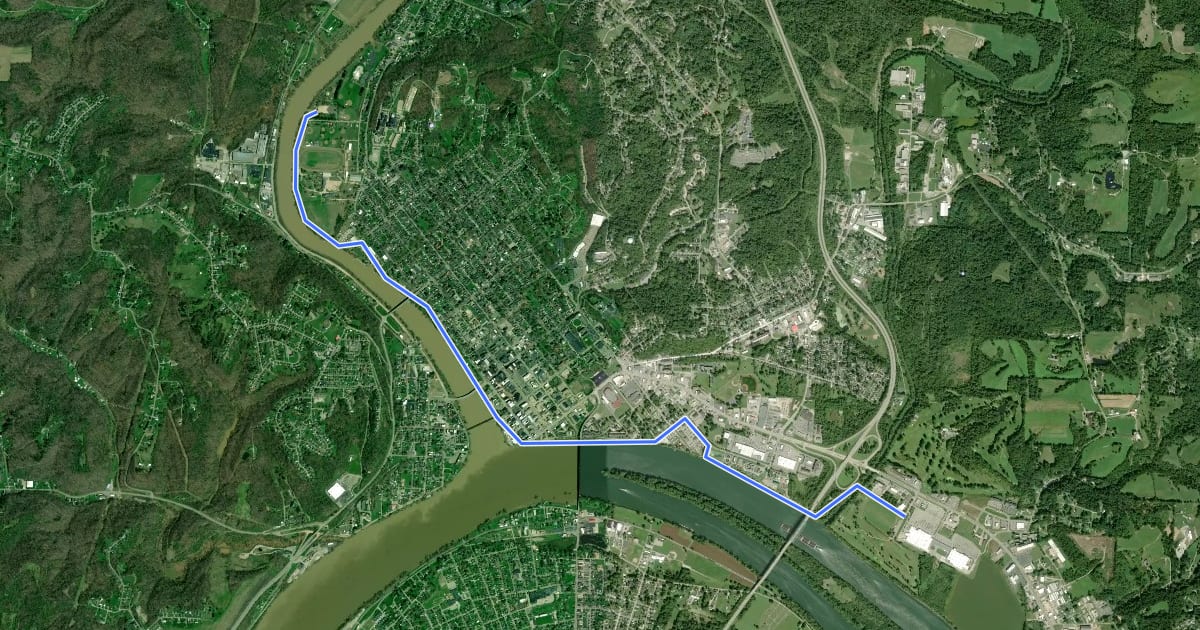 Маршрут River Trail на спутниковом снимке
