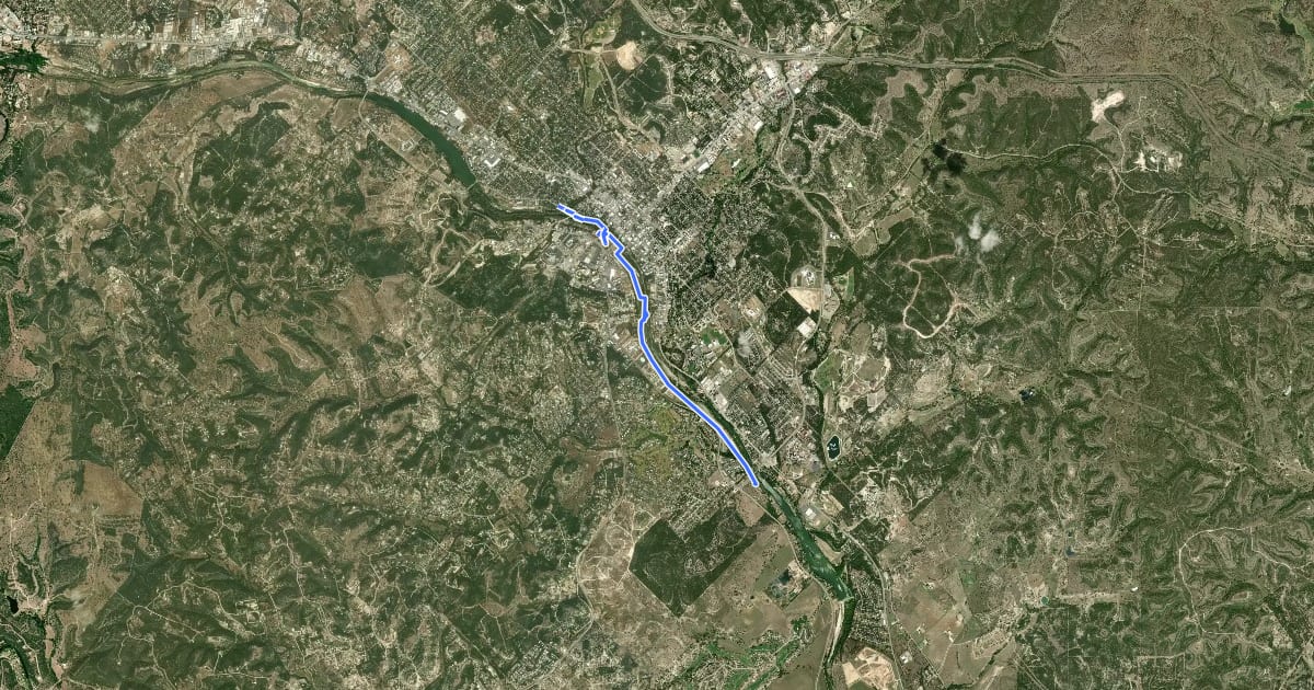 Маршрут River Trail на спутниковом снимке