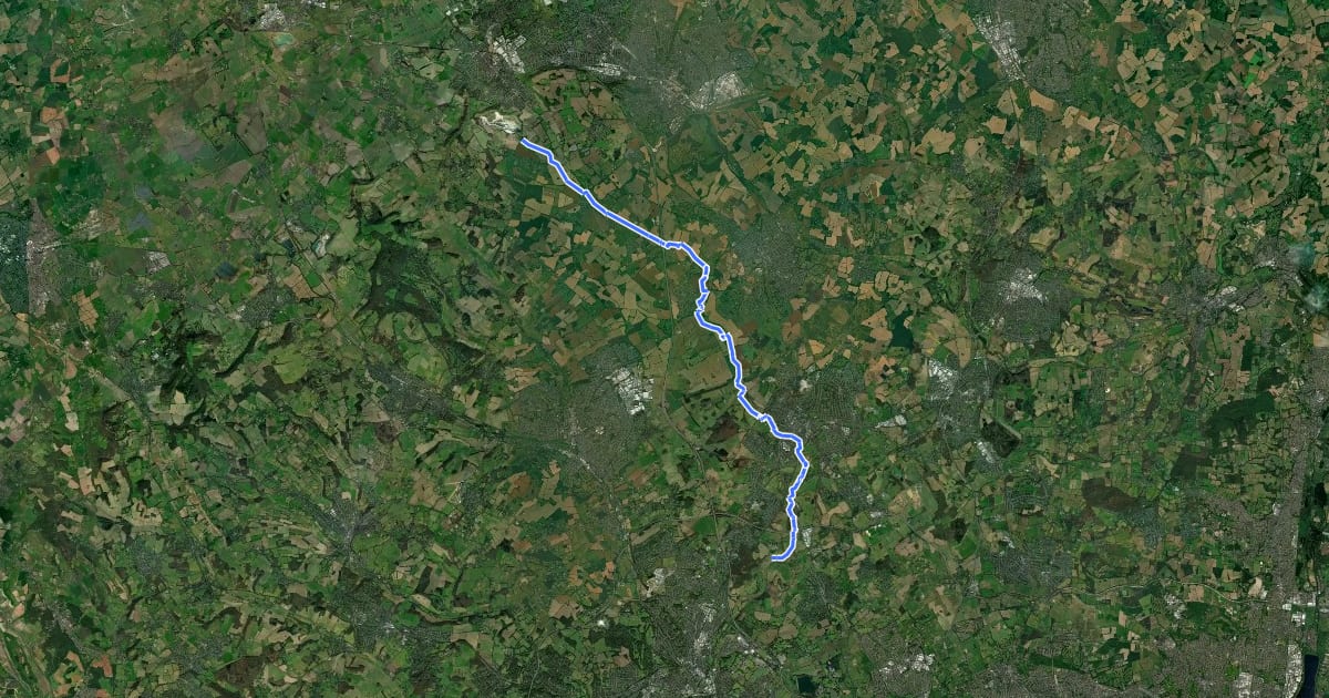 Маршрут River Ver Trail на спутниковом снимке