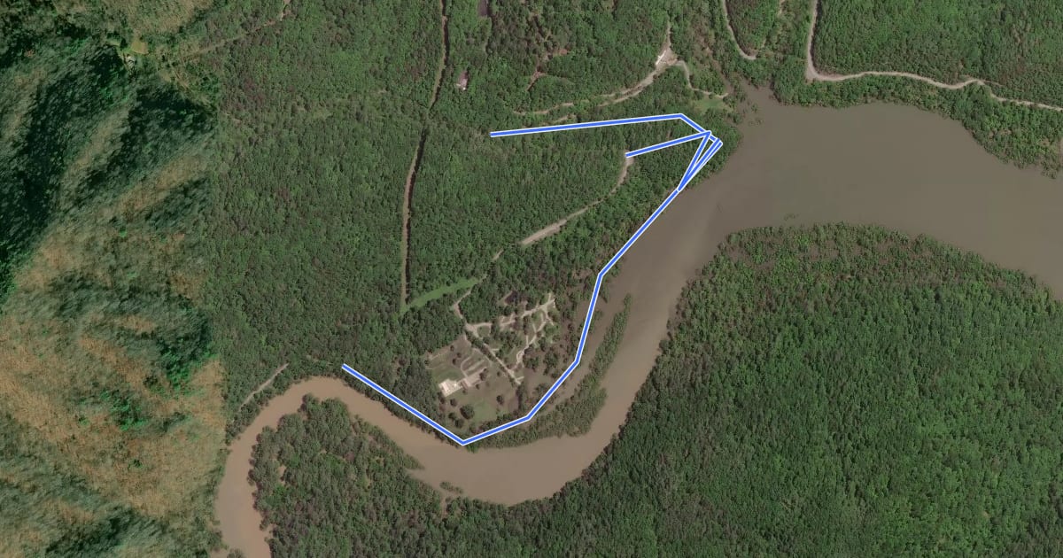 Маршрут River View Trail на спутниковом снимке