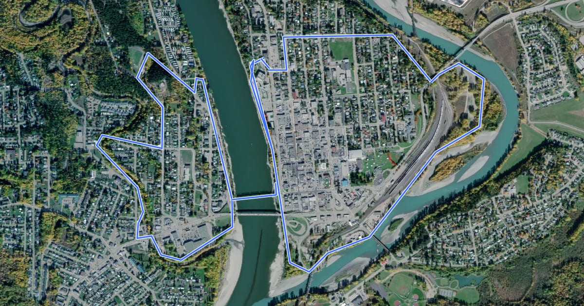 Маршрут Riverfront Trail на спутниковом снимке