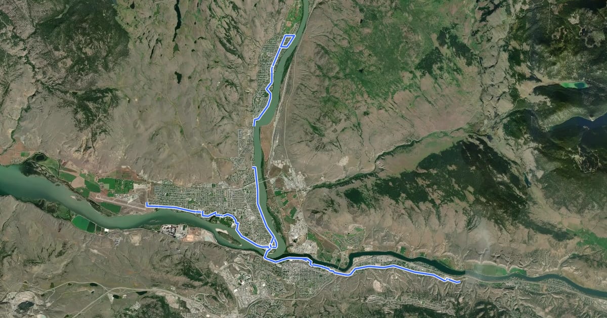 Маршрут Rivers Trail на спутниковом снимке