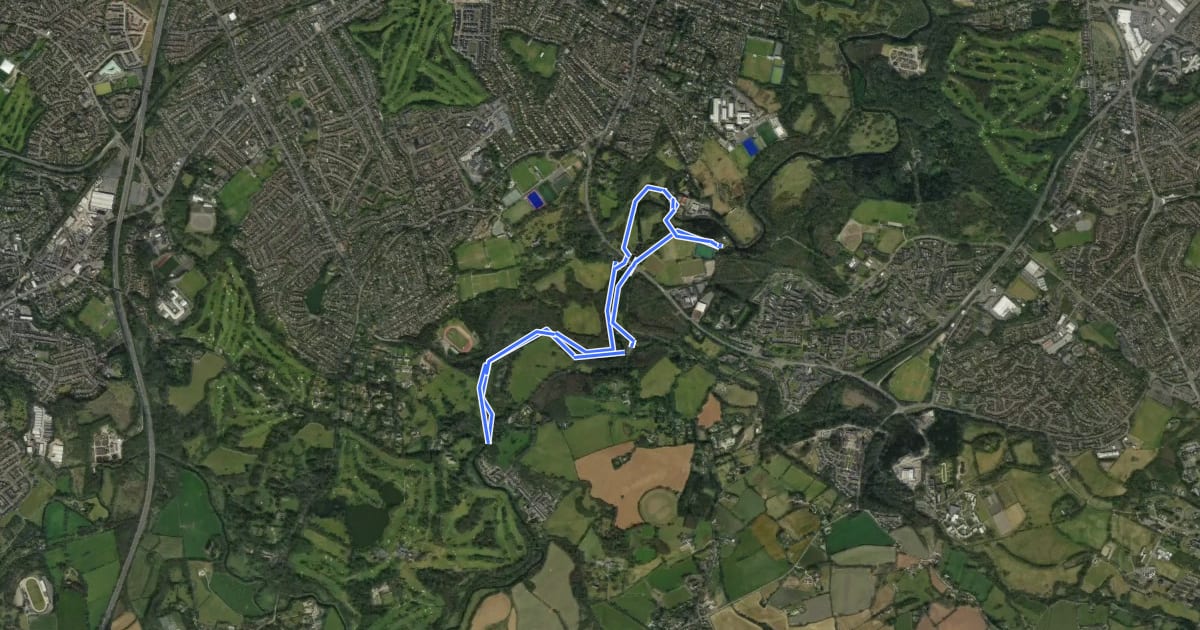 Маршрут Riverside Circular Walk, Minnowburn на спутниковом снимке