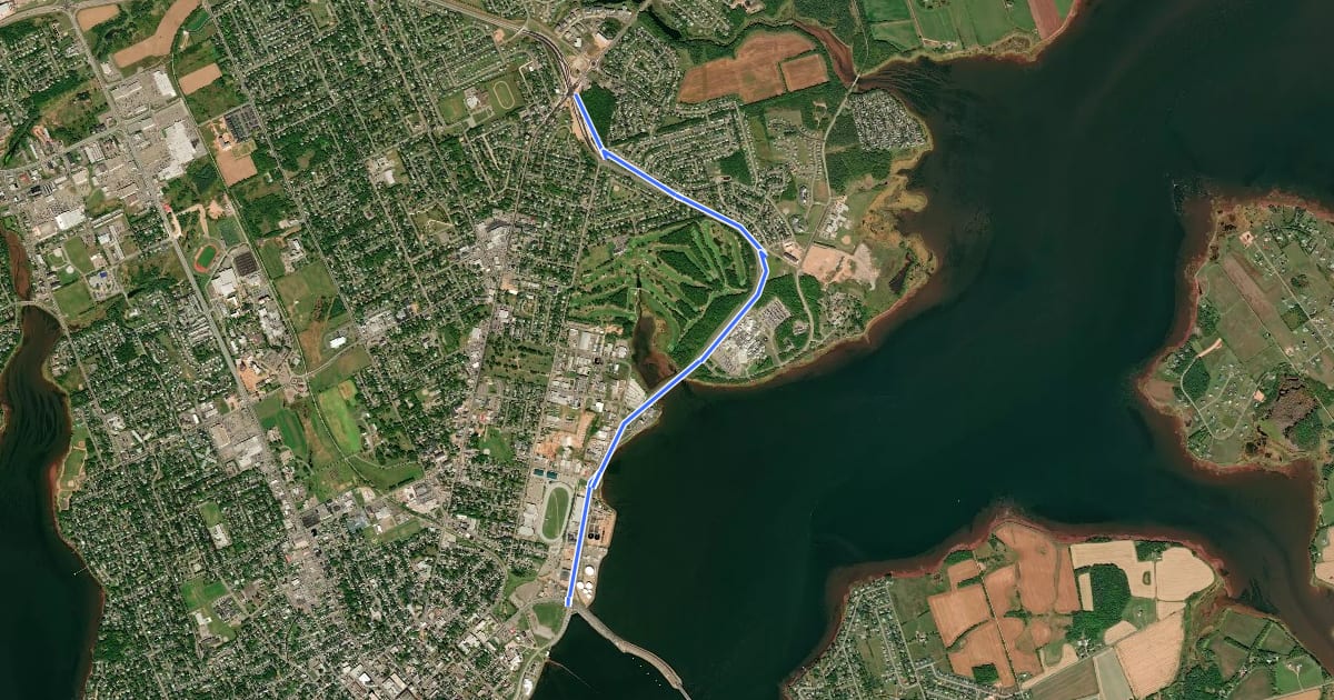 Маршрут Riverside Drive Path на спутниковом снимке
