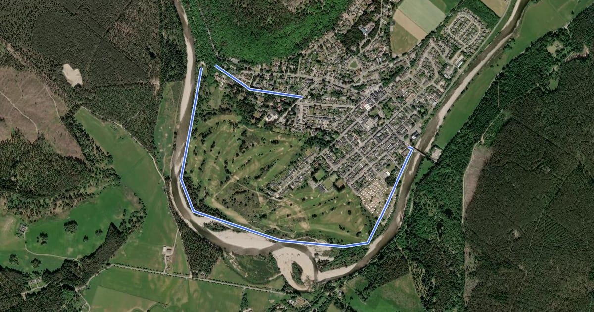 Маршрут Riverside Loop на спутниковом снимке