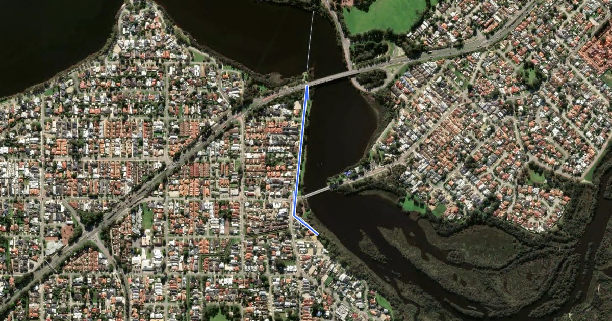 Маршрут Riverton Drive East RSP на спутниковом снимке