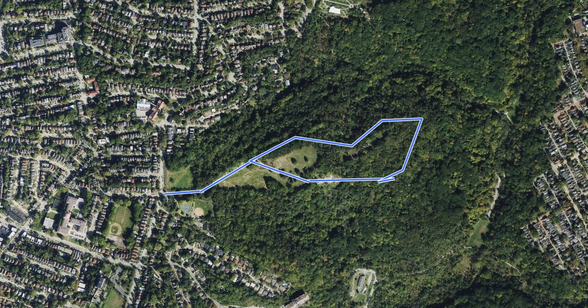 Маршрут Riverview Trail на спутниковом снимке
