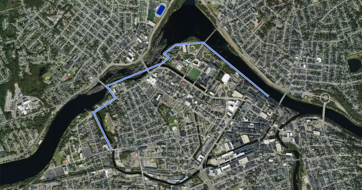 Маршрут Riverwalk Ramble на спутниковом снимке