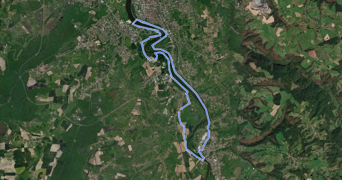 Маршрут Rives et boires de l'Allier на спутниковом снимке
