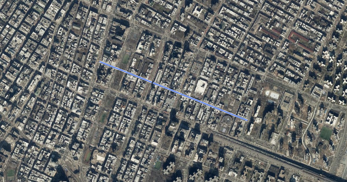 Маршрут Rivington Street на спутниковом снимке