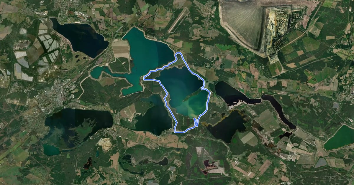Маршрут RK 8 Partwitzer See на спутниковом снимке