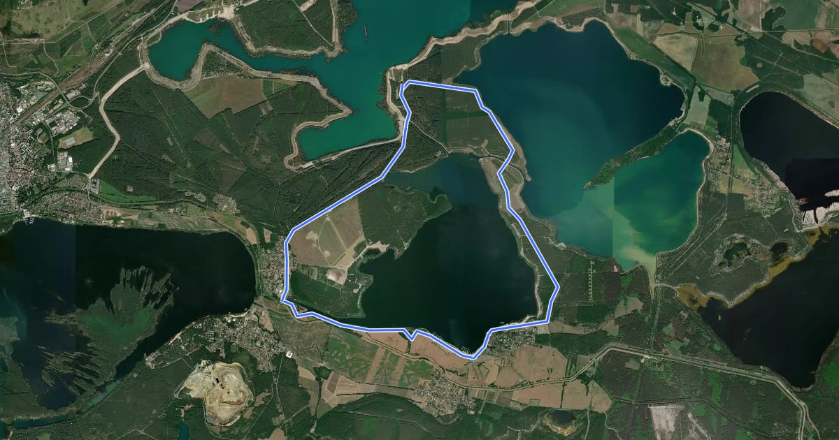 Маршрут RK 9 Geierswalder See на спутниковом снимке