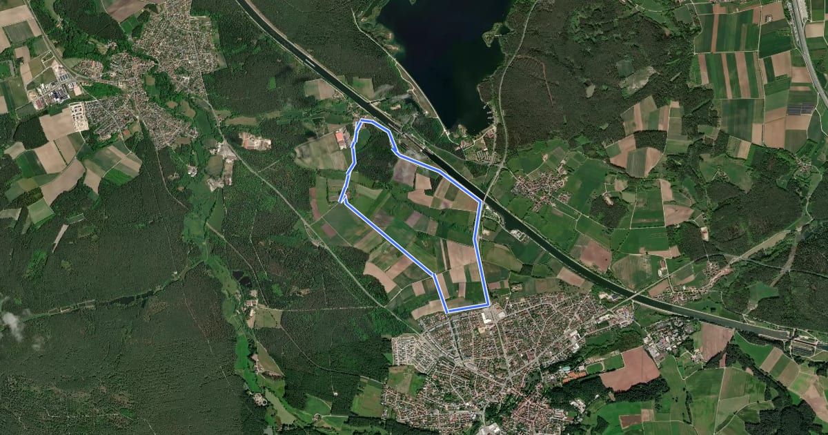Маршрут RMD-Kanalweg на спутниковом снимке