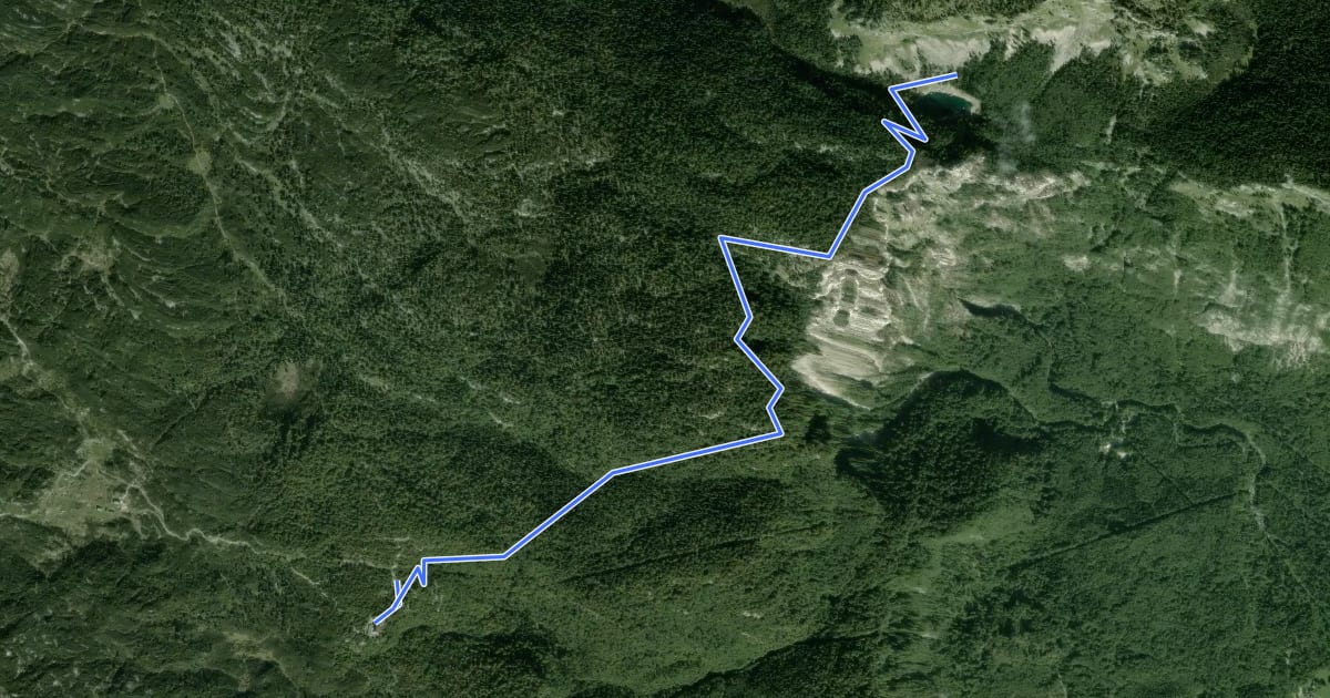 Маршрут Črno jezero - Komna на спутниковом снимке