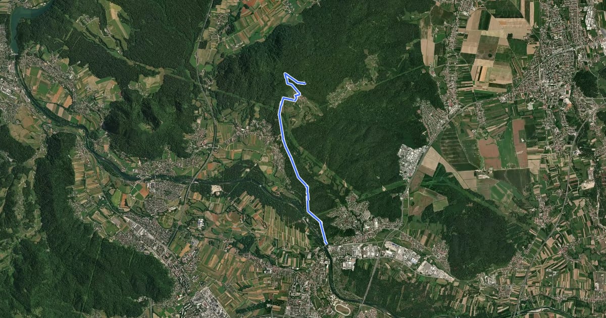 Маршрут Črnuški most - Rašica на спутниковом снимке