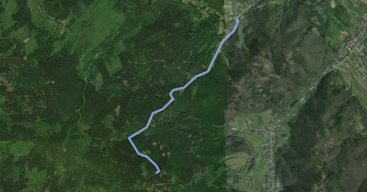 Маршрут Rościszów – Rozdroże nad Gołębiem на спутниковом снимке