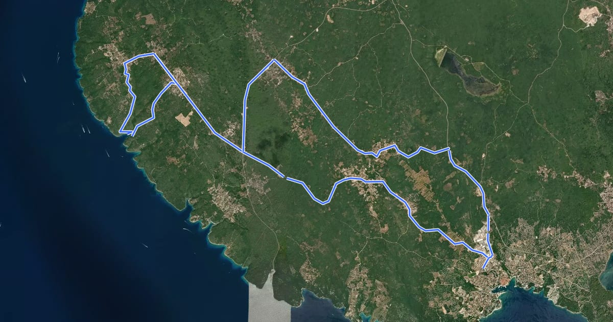 Маршрут ROAD 54 на спутниковом снимке