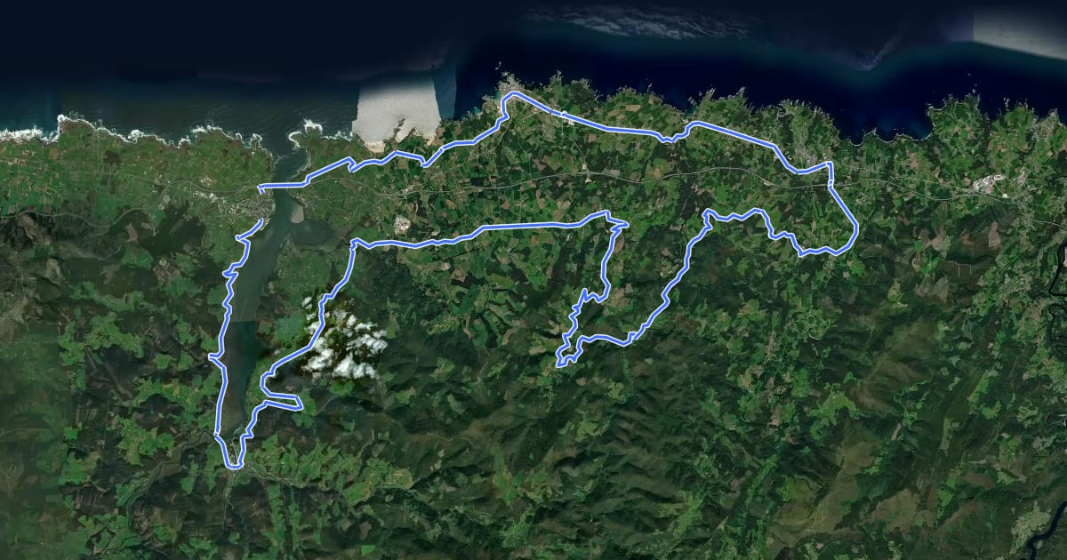 Маршрут Road Astur-Galaica на спутниковом снимке