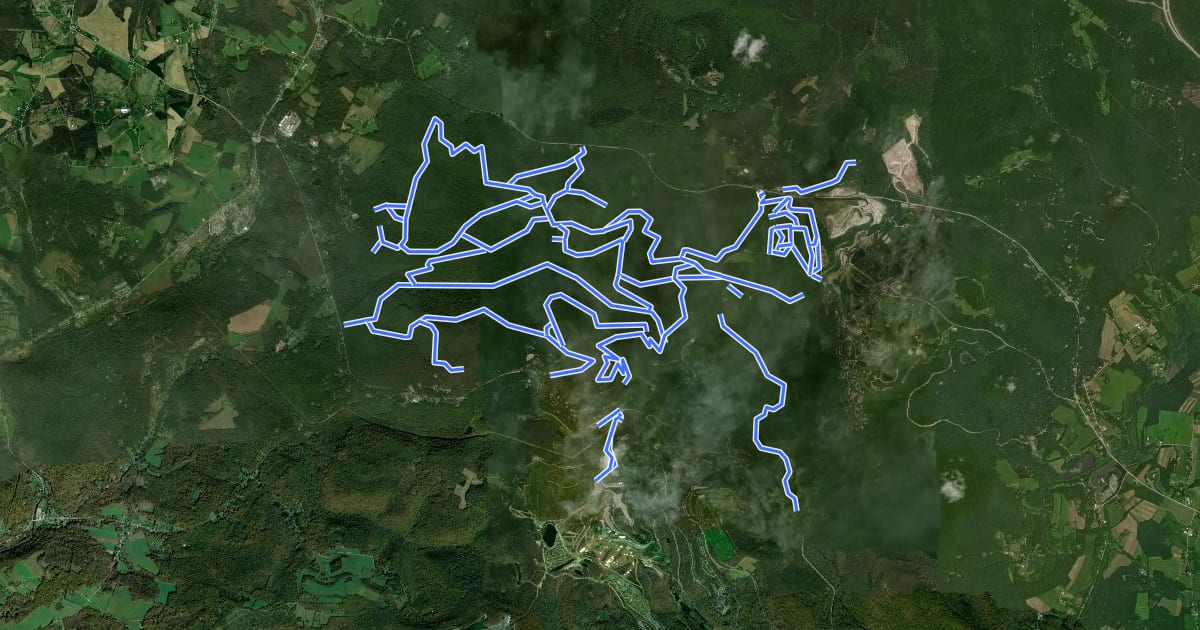 Маршрут Roaring Run Hiking на спутниковом снимке