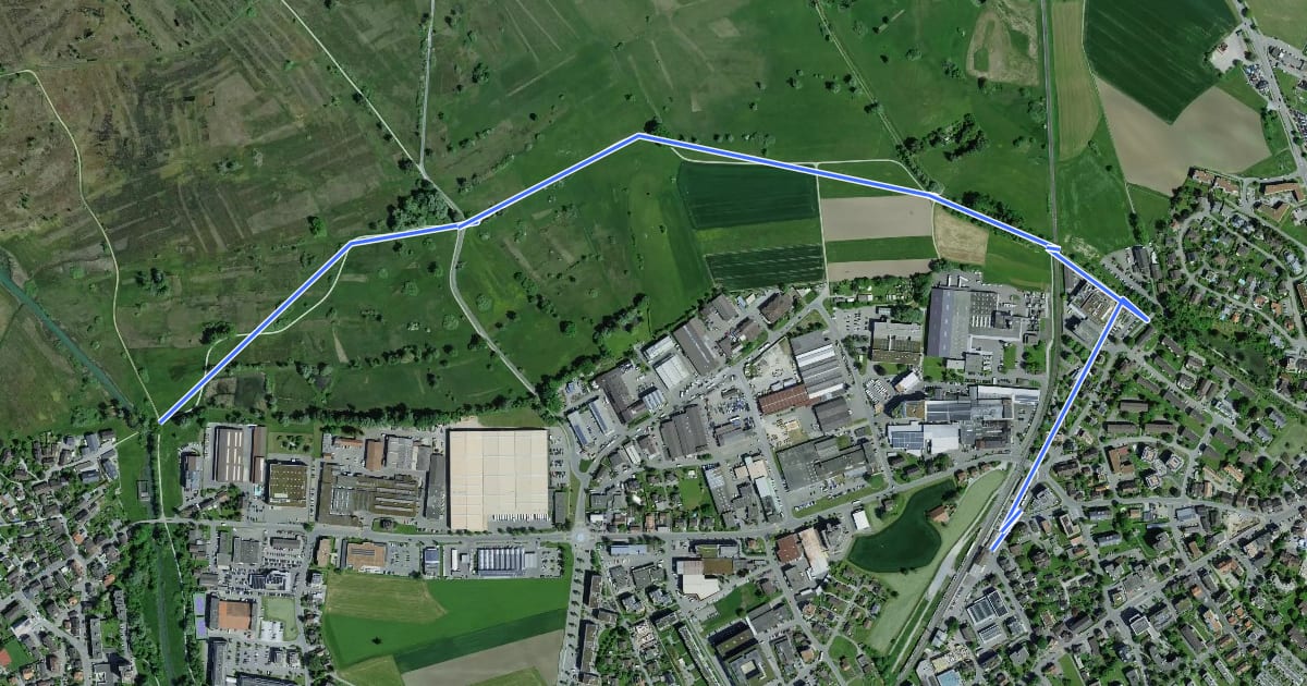 Маршрут Robenhausen - Kempten на спутниковом снимке