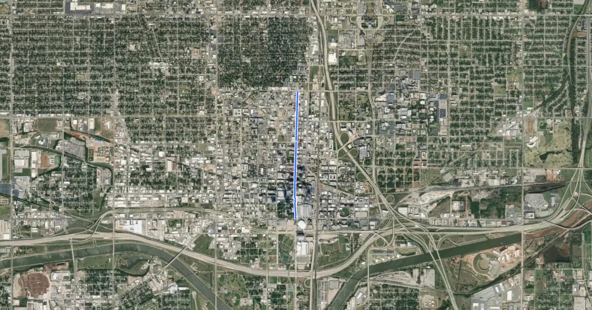 Маршрут Robinson Avenue на спутниковом снимке