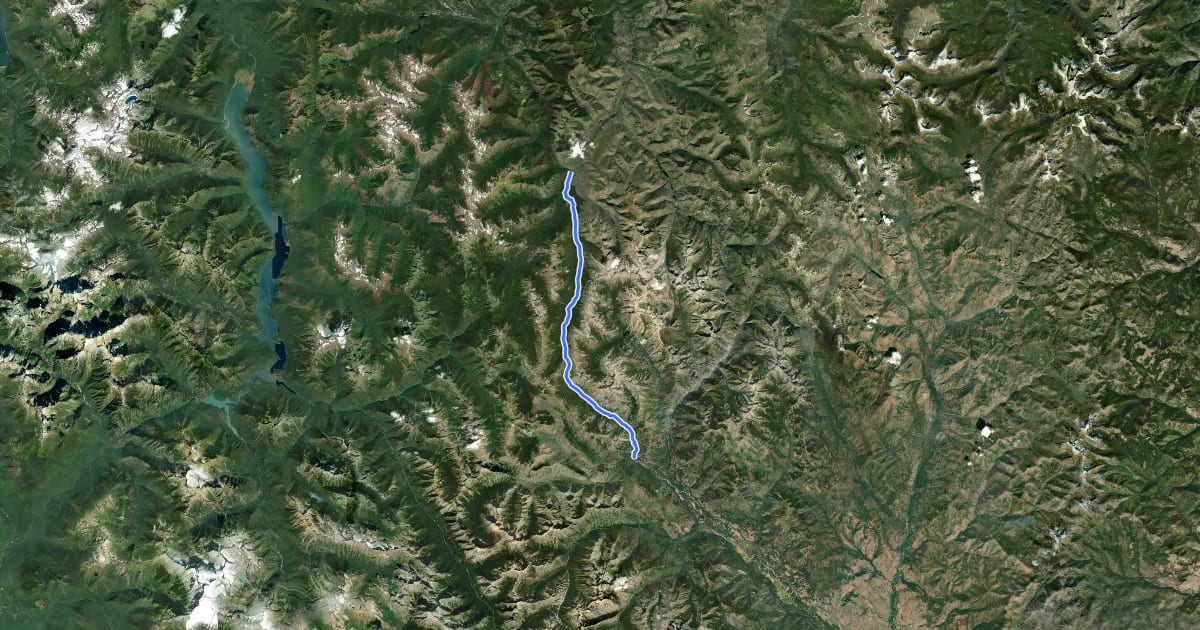Маршрут Robinson Creek - Middle Fork Trail на спутниковом снимке