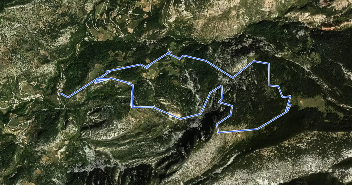 Маршрут Roca de la Pena на спутниковом снимке