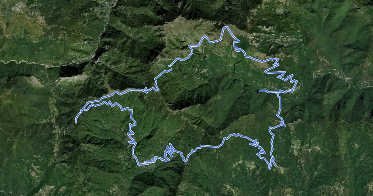 Маршрут Rocca delle Penne на спутниковом снимке
