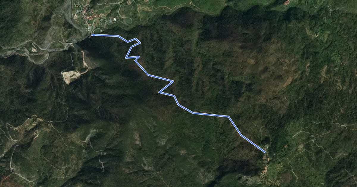 Маршрут Rocchetta - Monte Nero - Beverone на спутниковом снимке
