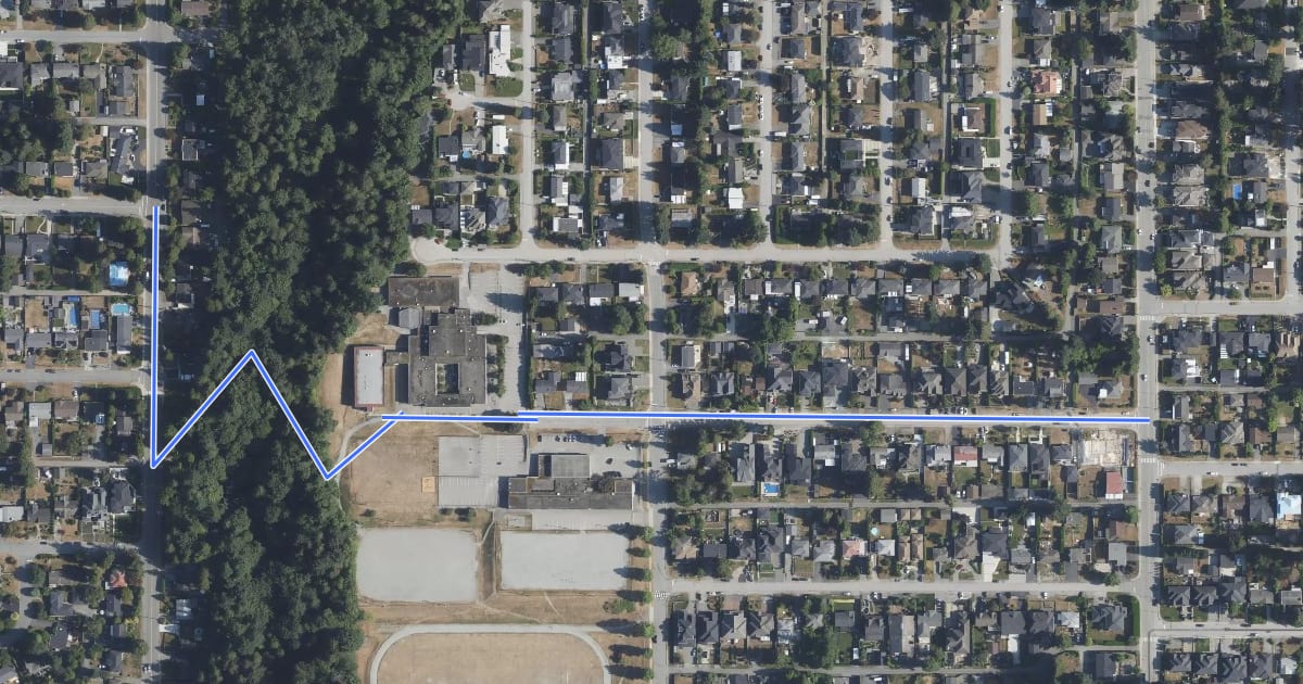 Маршрут Rochester - Proposed на спутниковом снимке