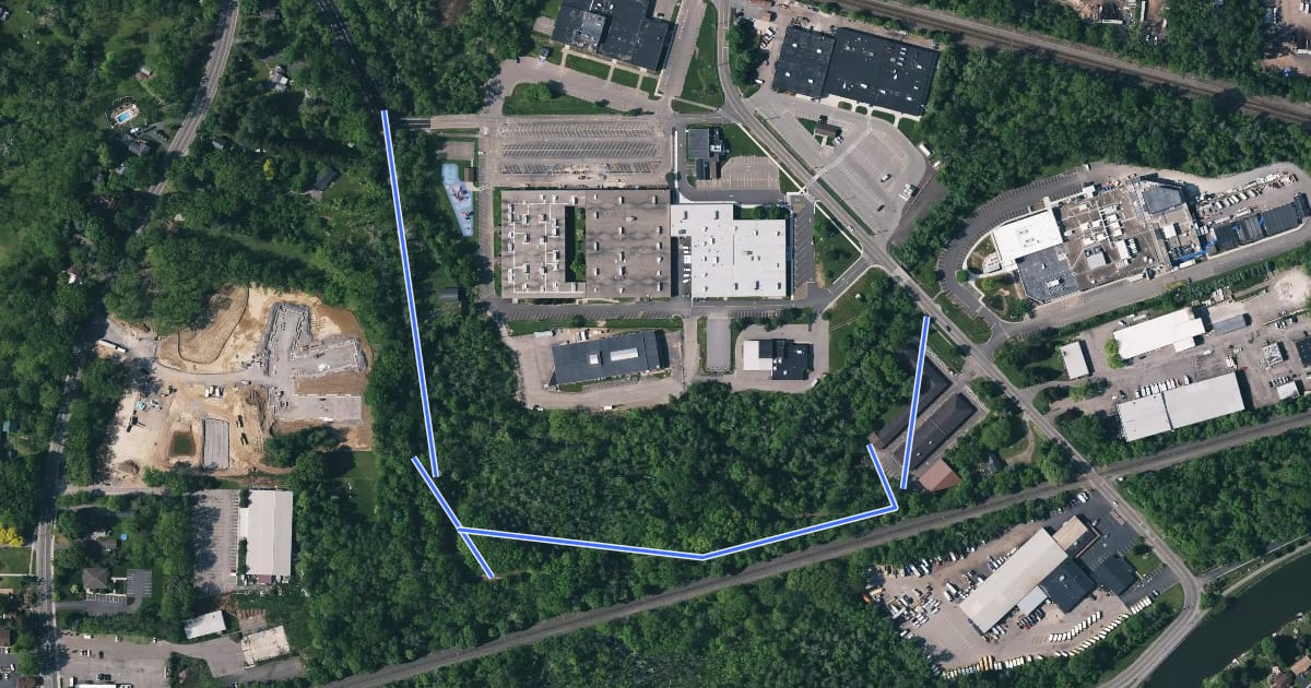 Маршрут Rochester, Syracuse & Eastern Trolley Trail на спутниковом снимке