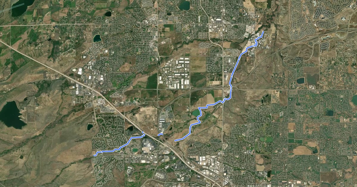 Маршрут Rock Creek Trail на спутниковом снимке