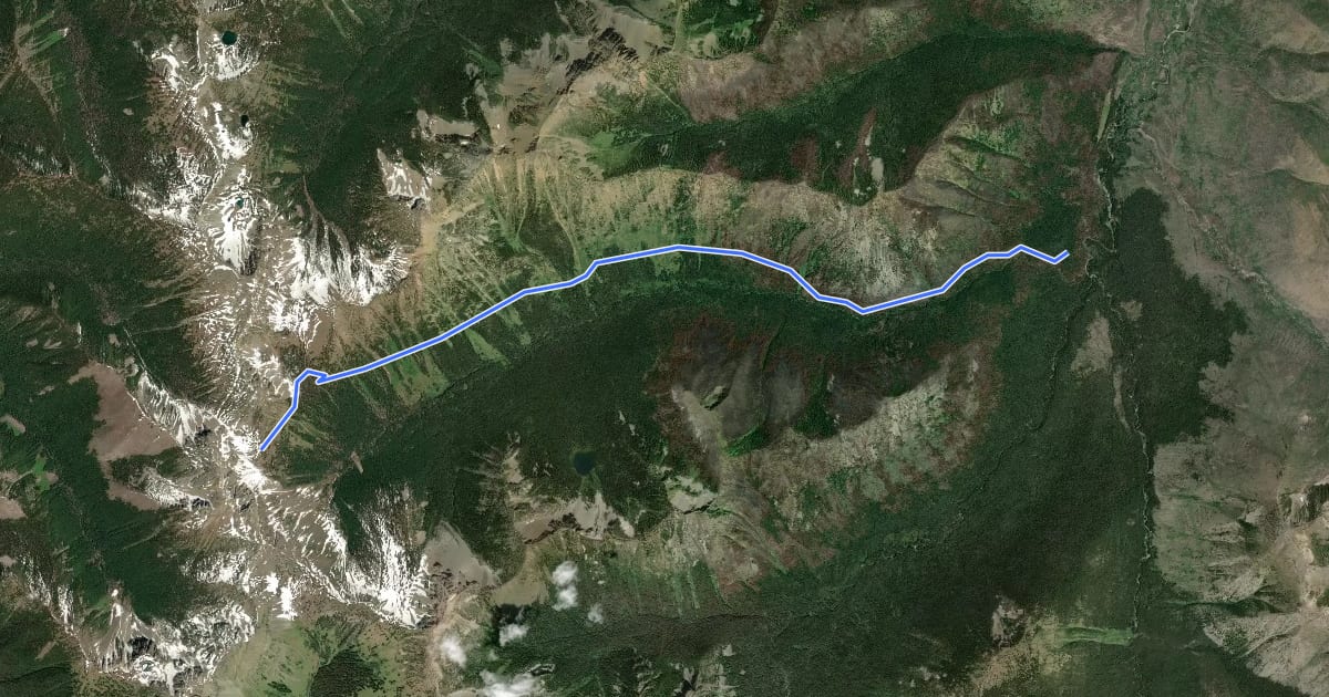 Маршрут Rock Creek Trail на спутниковом снимке