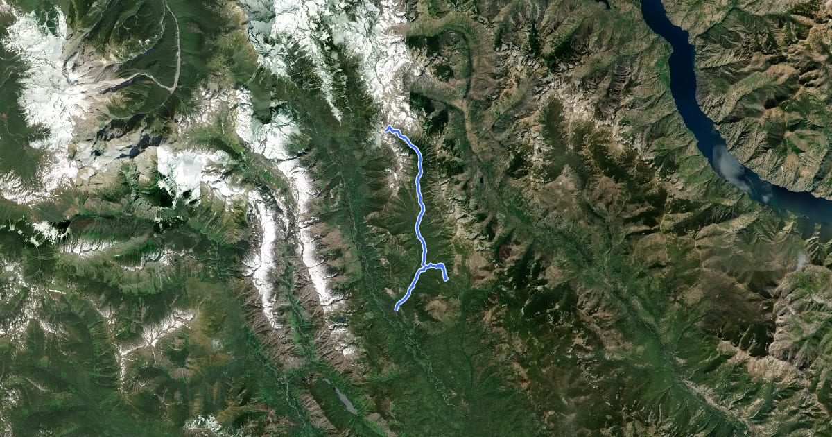 Маршрут Rock Creek Trail на спутниковом снимке