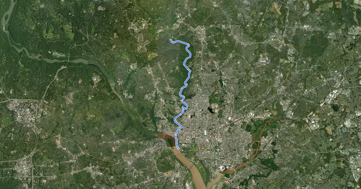 Маршрут Rock Creek Trail на спутниковом снимке