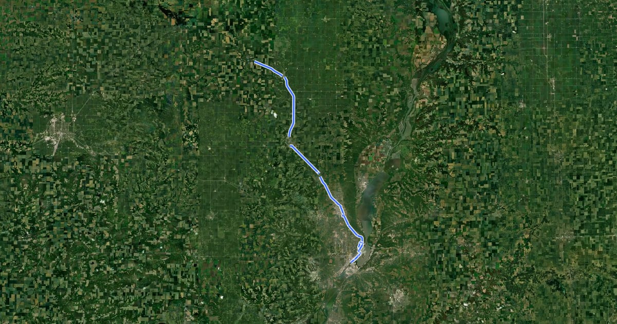 Маршрут Rock Island Trail на спутниковом снимке