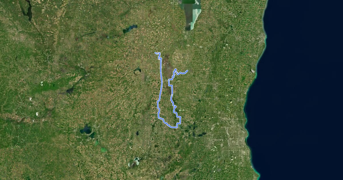 Маршрут Rock River Trail на спутниковом снимке