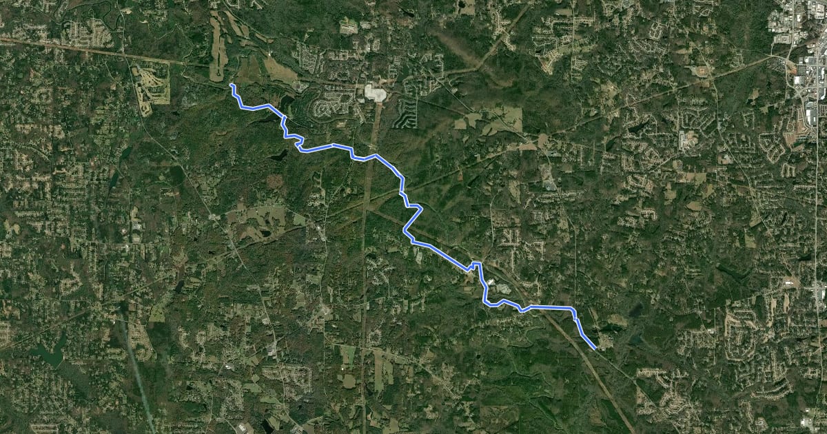 Маршрут Rockdale River PATH Trail на спутниковом снимке