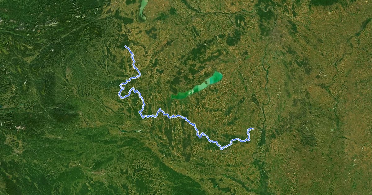 Маршрут Rockenbauer Pál Dél-dunántúli Kéktúra (Szekszárd - Írott-kő) на спутниковом снимке