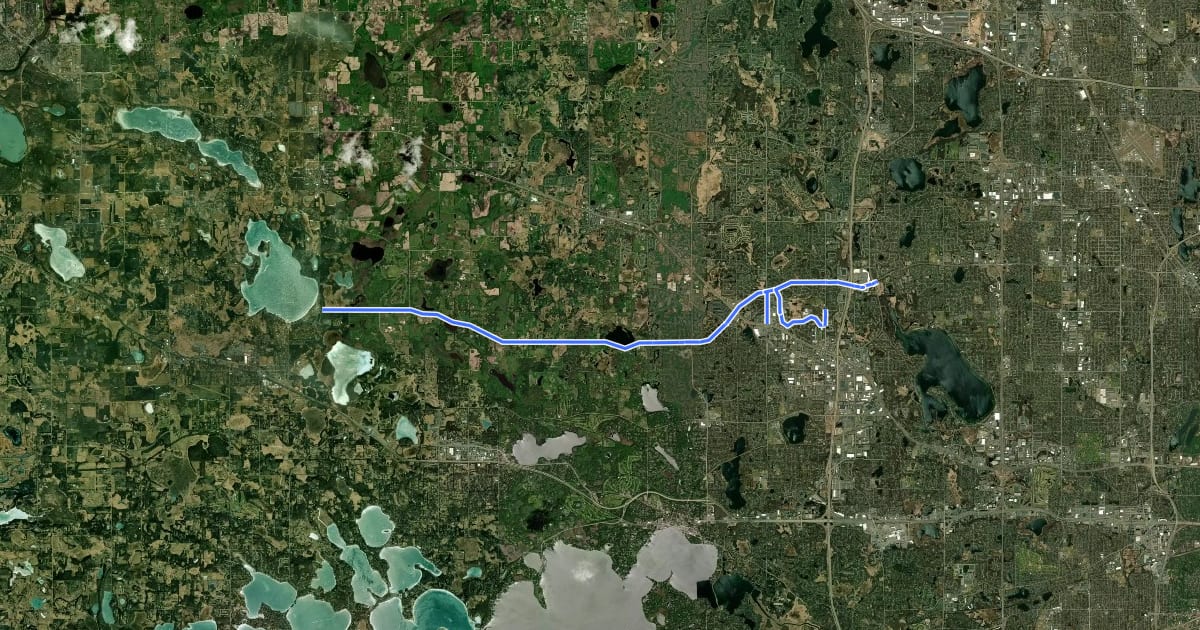 Маршрут Rockford Road Trail на спутниковом снимке