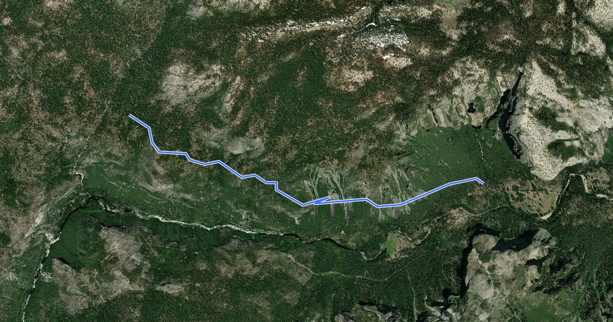 Маршрут Rockslides Trail на спутниковом снимке