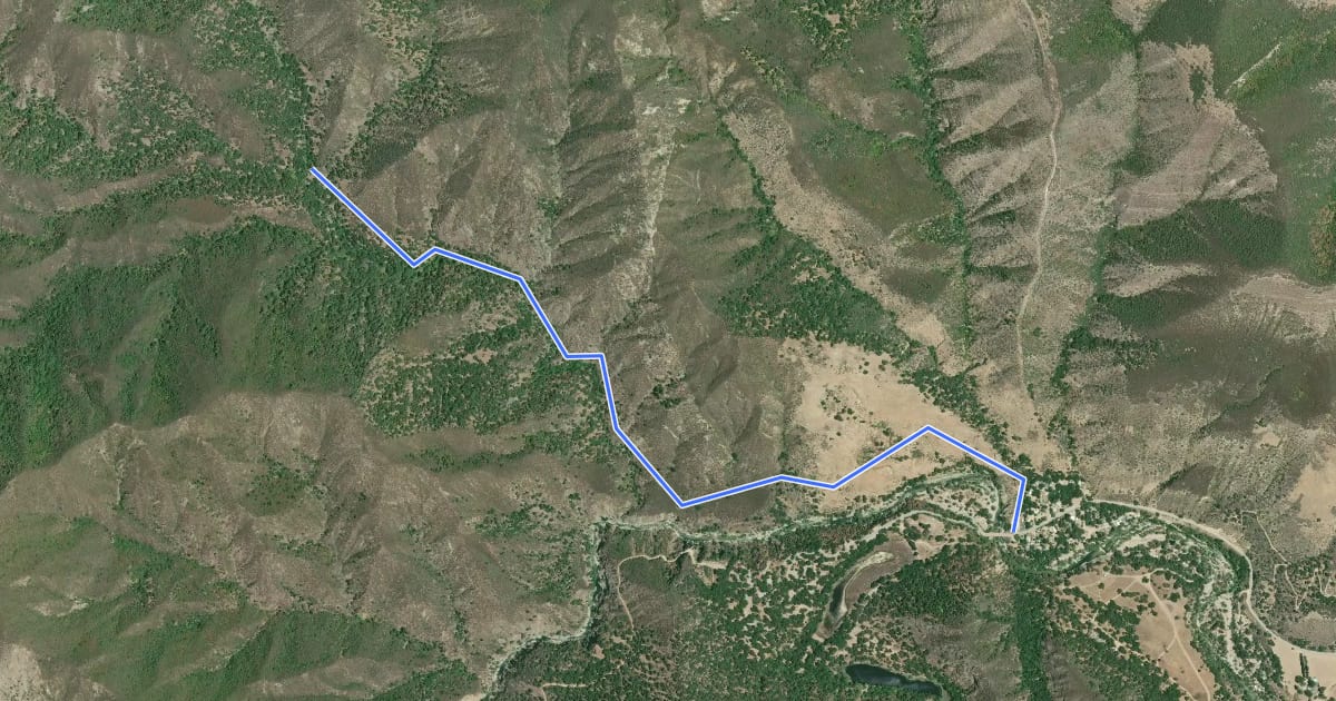 Маршрут Rocky Creek Trail на спутниковом снимке