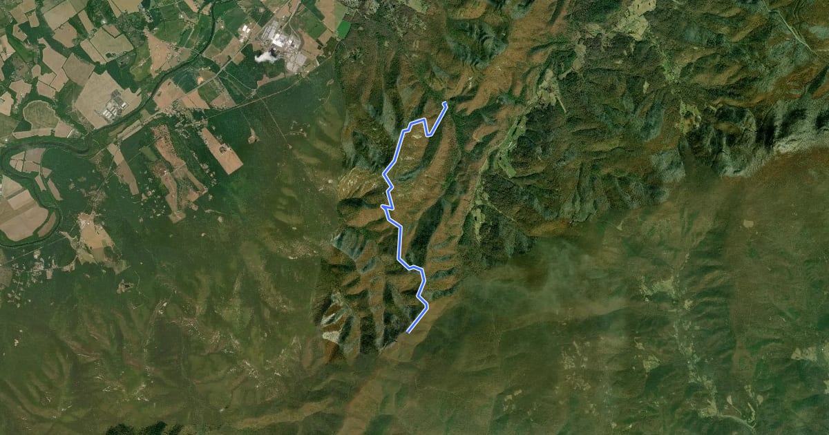 Маршрут Rocky Mount Trail на спутниковом снимке