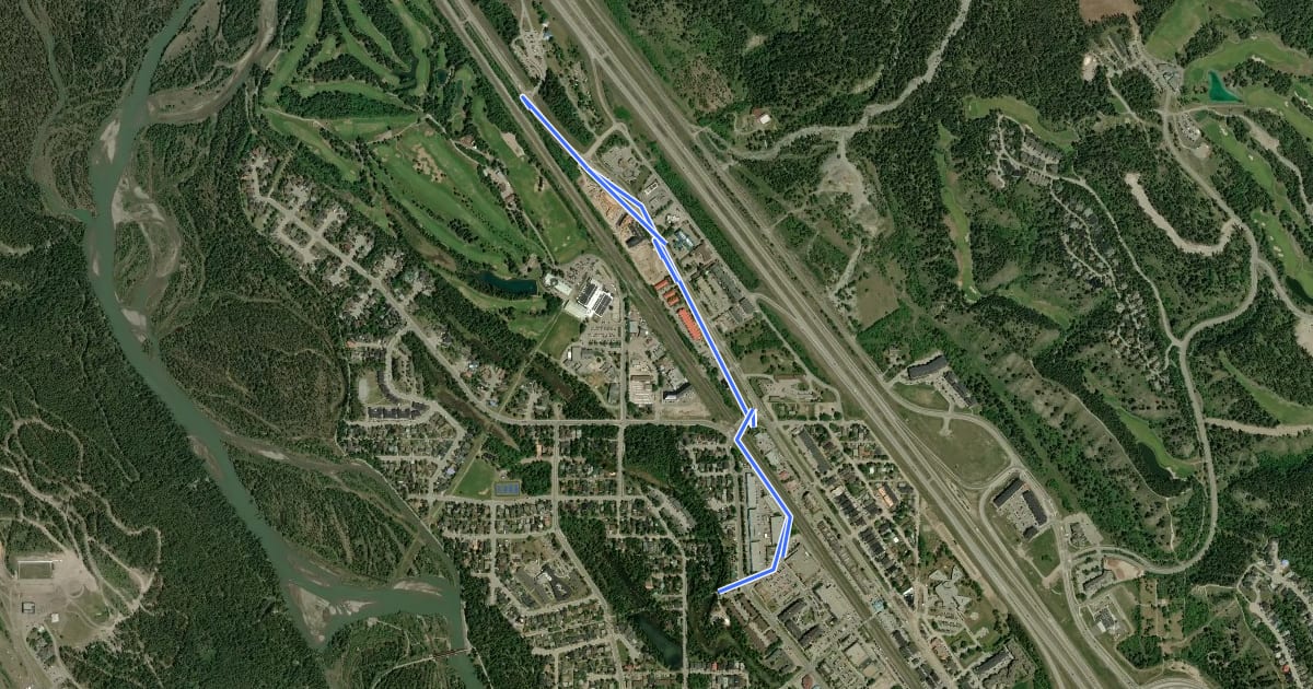 Маршрут Rocky Mountain Legacy Trail на спутниковом снимке