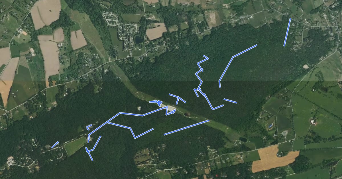 Маршрут Rocky Ridge Park Trails на спутниковом снимке