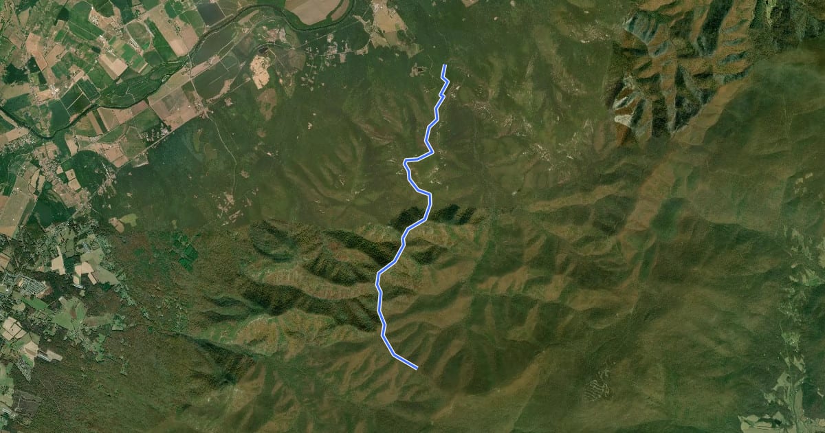Маршрут Rockytop Trail на спутниковом снимке