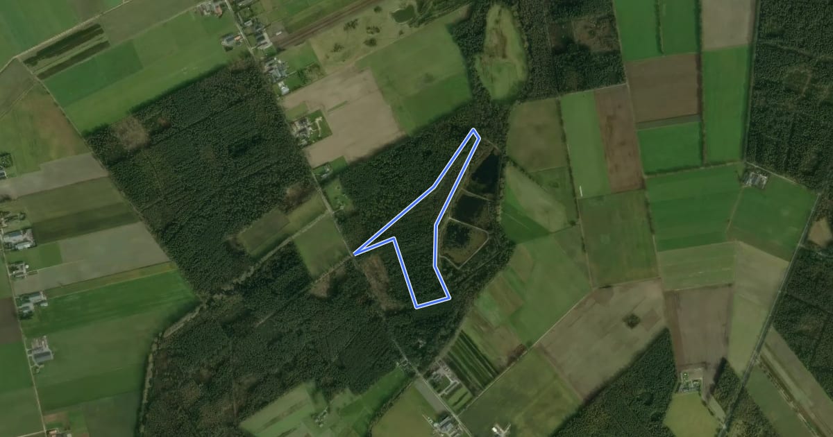 Маршрут Rode wandelroute на спутниковом снимке