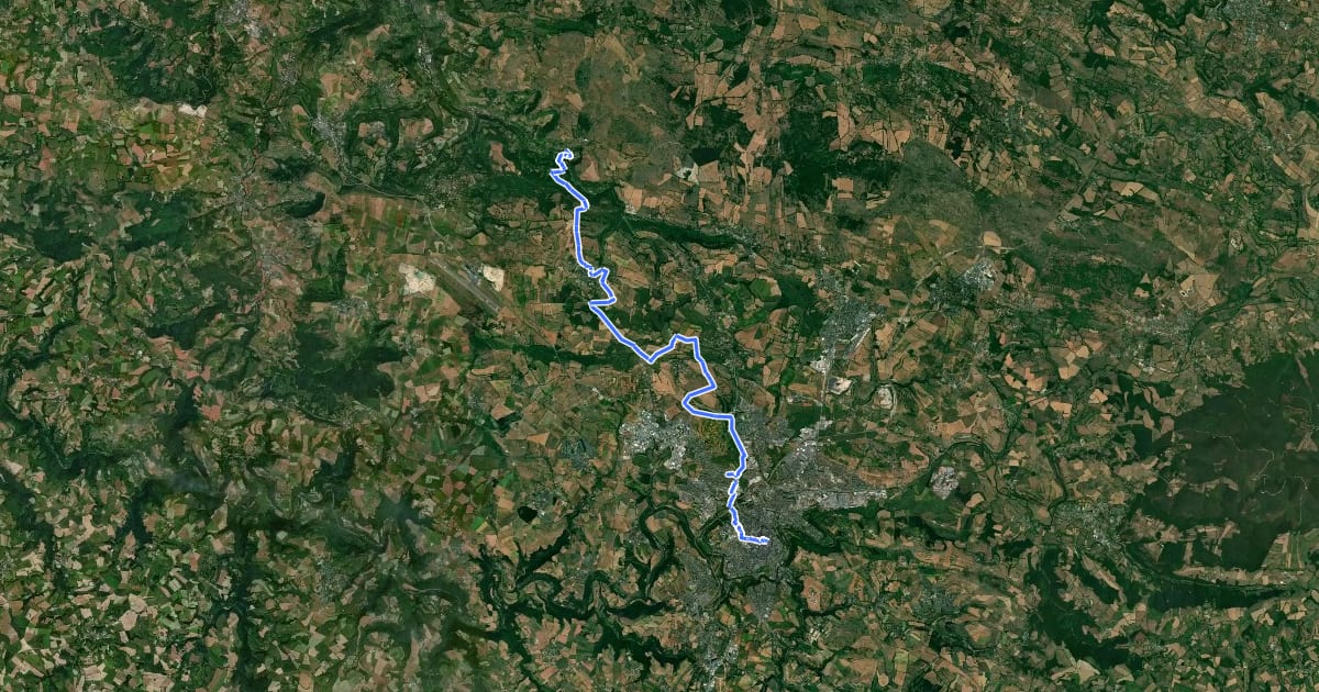 Маршрут Rodez - Salles-la-Source на спутниковом снимке