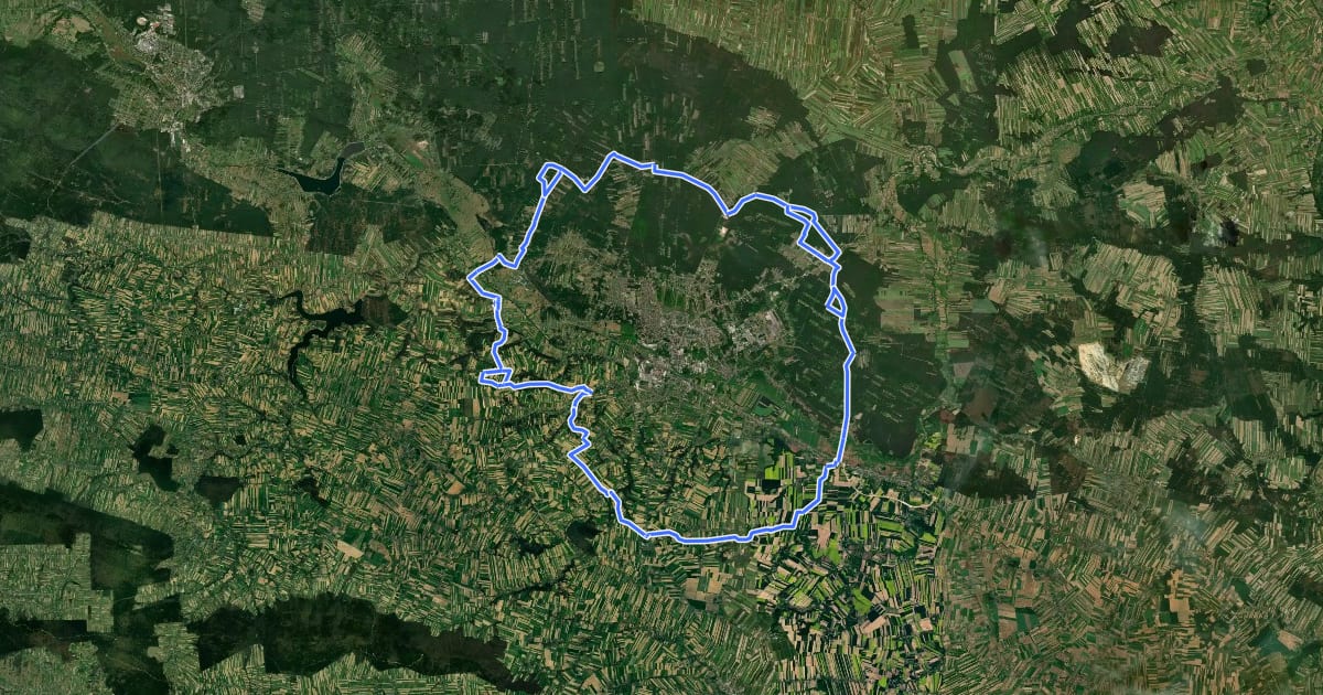 Маршрут Środkowe Dorzecze Kamiennej на спутниковом снимке